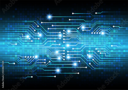 Blue cyber circuit future technology concept background