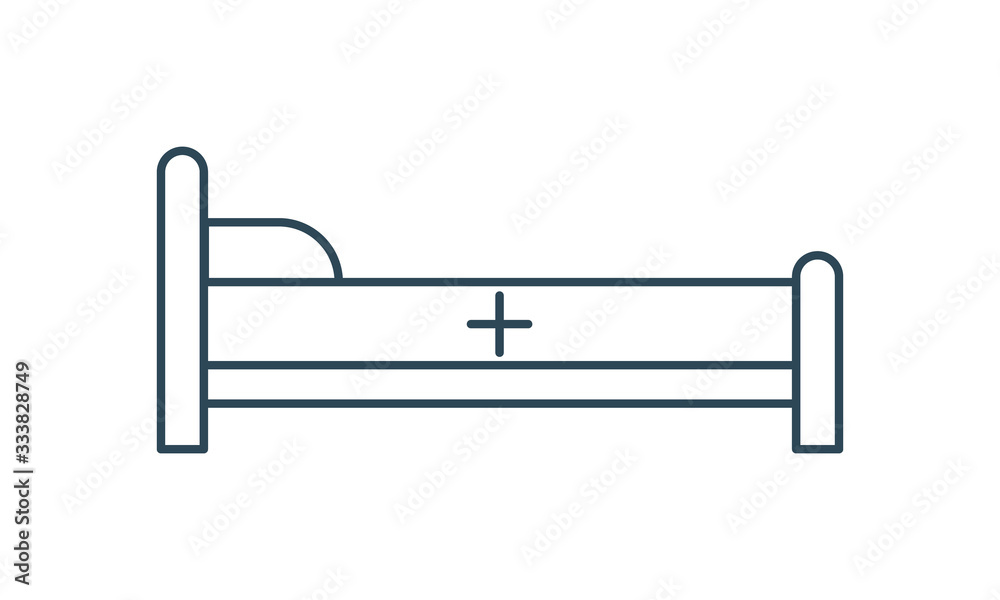Hospital bed icon for patient care and medical facilities Hospital bed icon for patient care and medical facilities