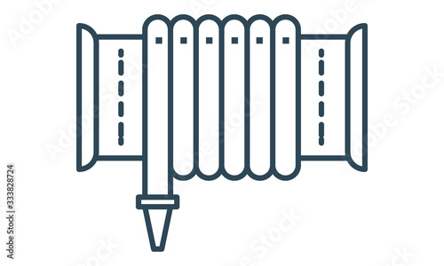 Fire hose icon for firefighting and safety equipment