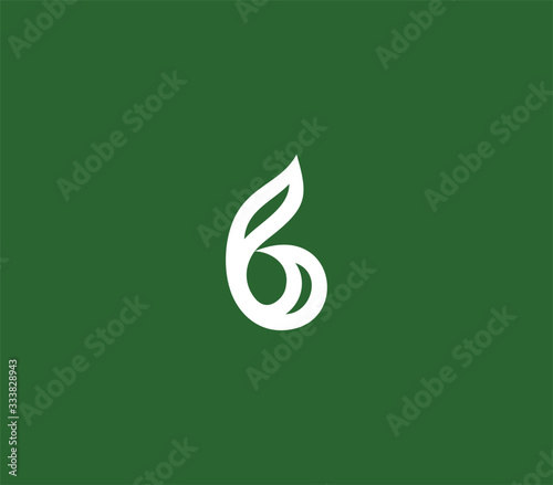 organic letter B logo design element