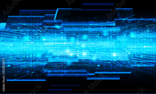 Blue cyber circuit future technology concept background