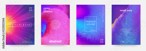 Abstract gradient poster. Music event flyer with vibrant colors and minimal geometric shapes. Vector image modern title design template color space texture for background illustration or cover photo