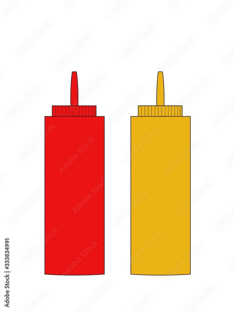 illustration of a Ketchup and mustard illustration of a Ketchup and mustard