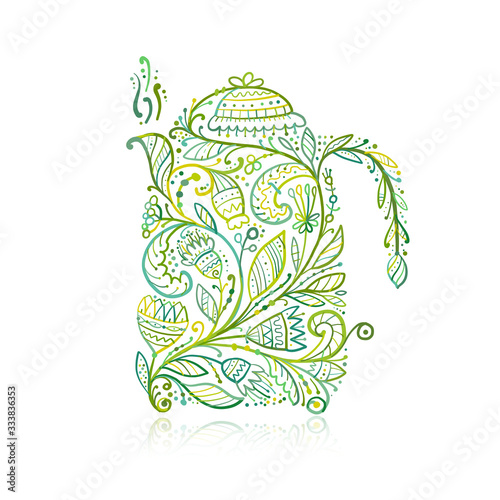 Floral teapot design