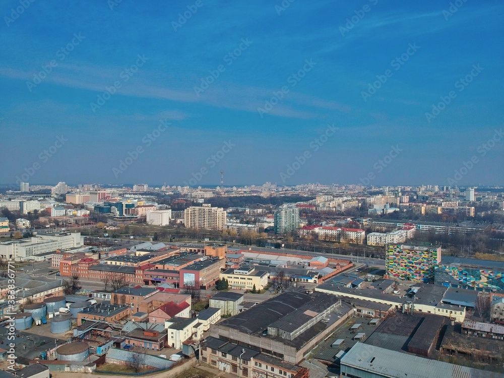Obraz premium Aerial view of Minsk, Belarus