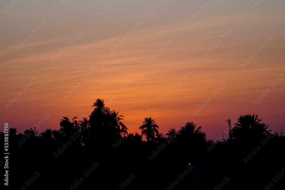 Nile Cruise sunset at Aswan and Luxor Egypt Nile Cruise sunset at Aswan and Luxor Egypt