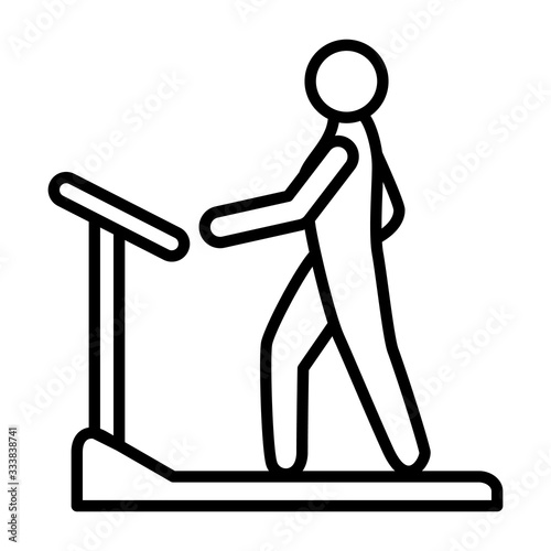 cardio running healthy people icon with modern flat line icon style