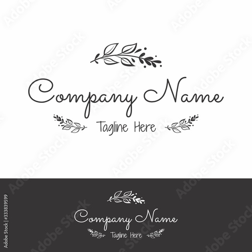 Company logo  with botanical flowers