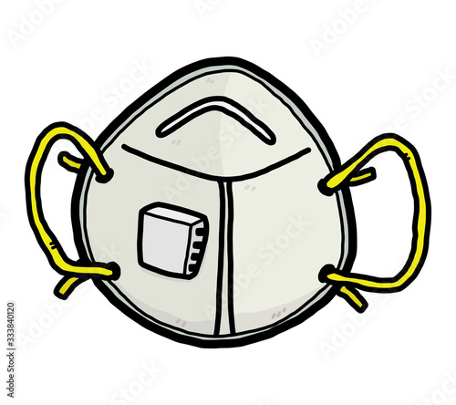 N95 face mask / cartoon vector and illustration, isolated on white background