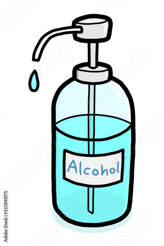 Hand rub alcohol / cartoon vector and illustration, isolated on white background