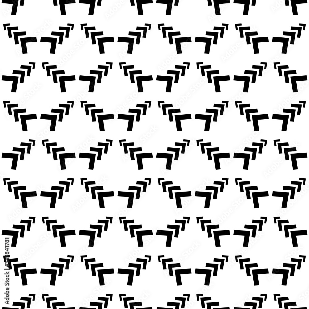 Geometric ornamental with arrows seamless pattern. Abstract background design. Modern stylish texture. Monochrome template for prints, textiles, wrapping, wallpaper, etc. Vector illustration.