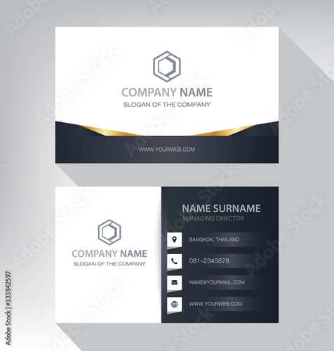 Luxury and modern. vector business card template. design black gold white