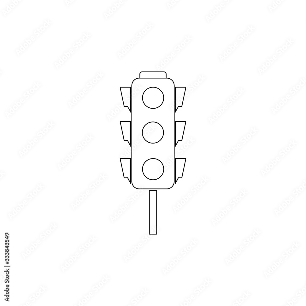 Stoplight silhouette. Icon traffic light on white background. Symbol regulate movement safety and warning. Electricity semaphore for transportation on crossroads urban road. Flat vector illustration. Stoplight silhouette. Icon traffic light on white background. Symbol regulate movement safety and warning. Electricity semaphore for transportation on crossroads urban road. Flat vector illustration.