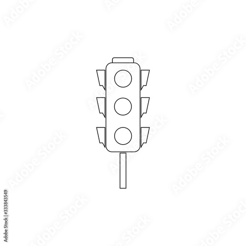 Stoplight silhouette. Icon traffic light on white background. Symbol regulate movement safety and warning. Electricity semaphore for transportation on crossroads urban road. Flat vector illustration.