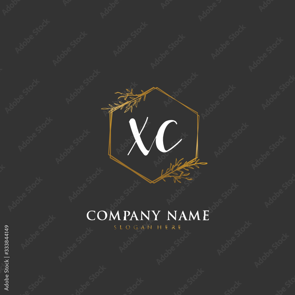 Handwritten initial letter X C XC for identity and logo. Vector logo template with handwriting and signature style. Handwritten initial letter X C XC for identity and logo. Vector logo template with handwriting and signature style.