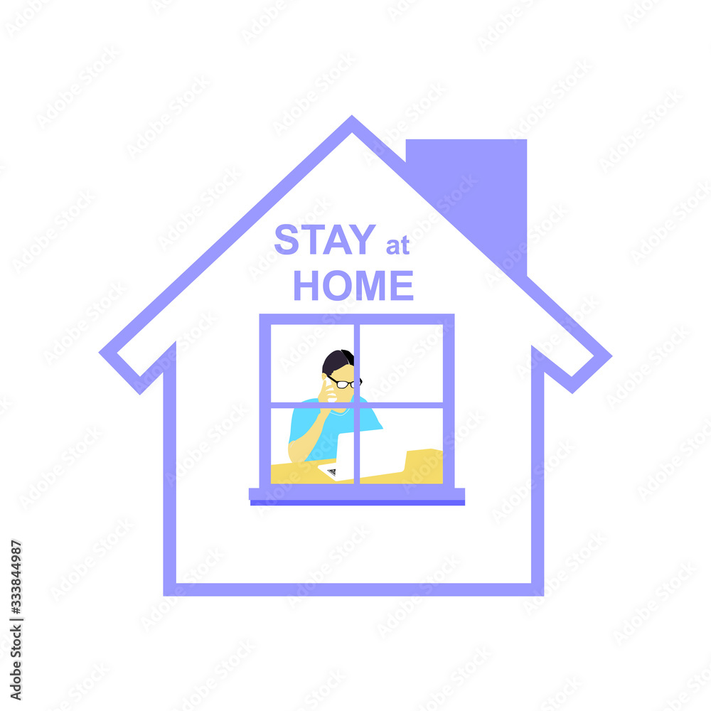 work from home. Stay at home awareness social media campaign and corona virus prevention staying together with family work from home. Stay at home awareness social media campaign and corona virus prevention staying together with family
