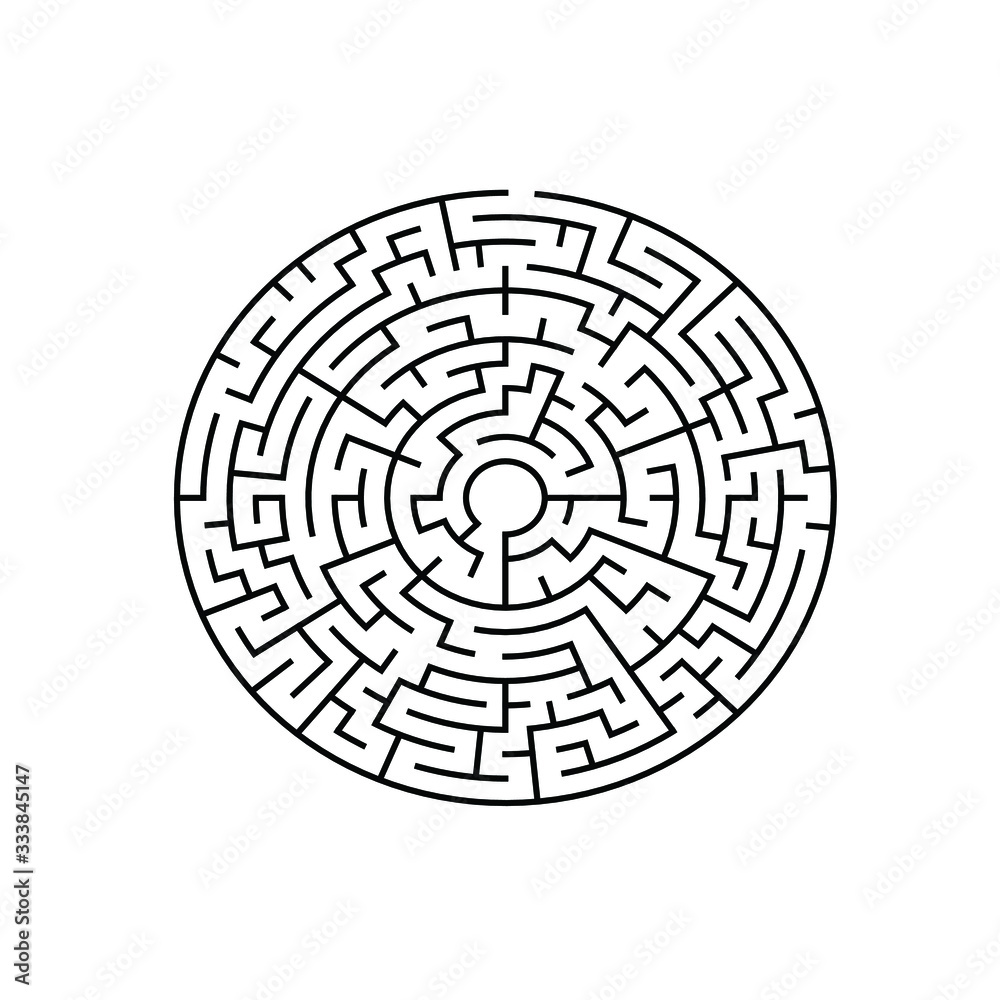 Circular vector maze, 11 corridors wide with no solution Circular vector maze, 11 corridors wide with no solution