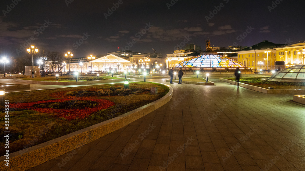 panoramic view of Manezhnaya Square in Moscow
