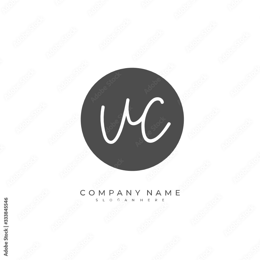 Handwritten initial letter U C UC for identity and logo. Vector logo template with handwriting and signature style. Handwritten initial letter U C UC for identity and logo. Vector logo template with handwriting and signature style.