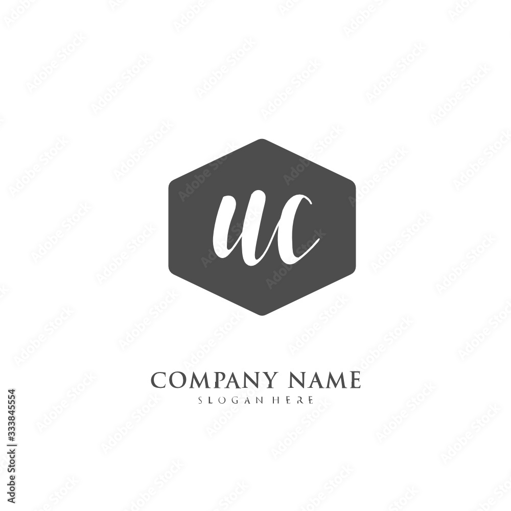 Handwritten initial letter U C UC for identity and logo. Vector logo template with handwriting and signature style. Handwritten initial letter U C UC for identity and logo. Vector logo template with handwriting and signature style.