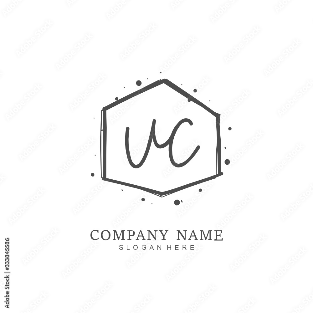 Handwritten initial letter U C UC for identity and logo. Vector logo template with handwriting and signature style. Handwritten initial letter U C UC for identity and logo. Vector logo template with handwriting and signature style.