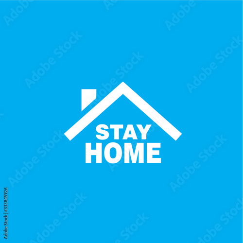 Stay at home slogan with house and heart inside. Protection campaign or measure from coronavirus, COVID--19. Stay home quote text, hash tag or hashtag. Coronavirus, COVID 19 protection logo