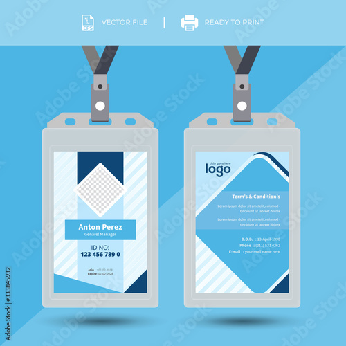 Cyan Creative Id Card Design Vector Template.
