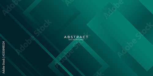 Green tosca presentation design or banner template. Vector abstract background with green gradient fluid waves, organic shapes, text. Trendy banner for social media promotion