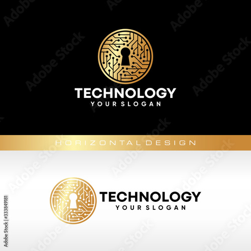 Key technology logo template. Global Digital technologies. Vector illustration