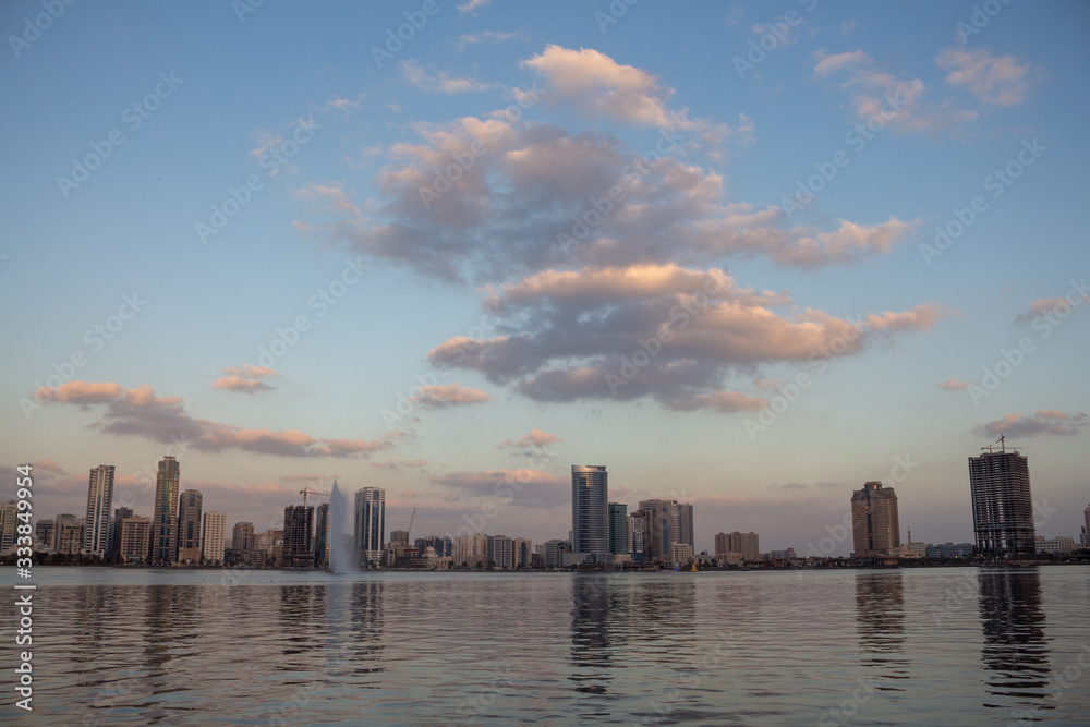 Sharjah Marina on an evening