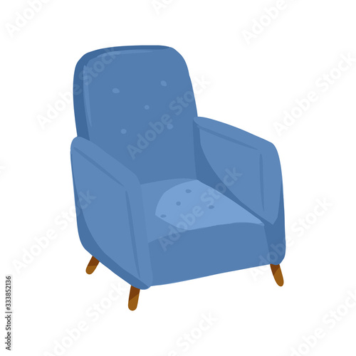 Stylish scandic living room chair. Home lagom armchair. Cozy furniture element. Modern comfy hygge style vector illustration