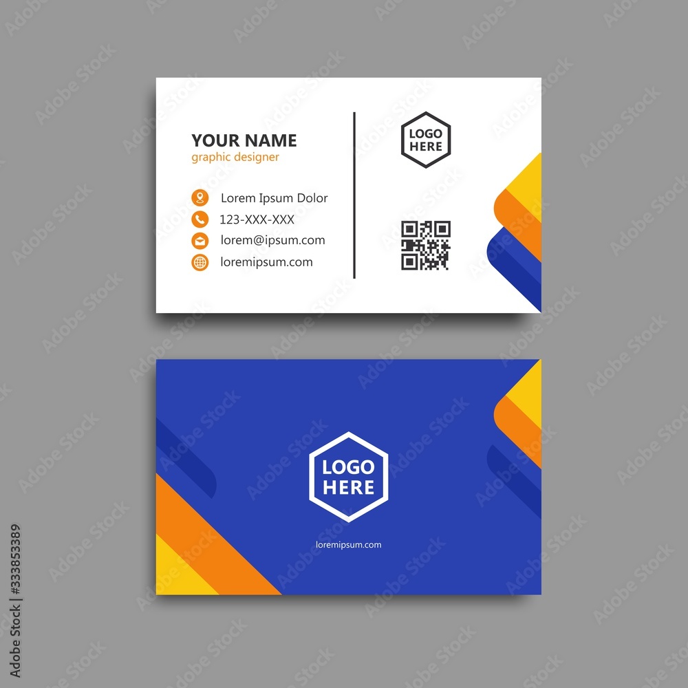 blue yellow artistic business card template design. blue yellow artistic business card template design.