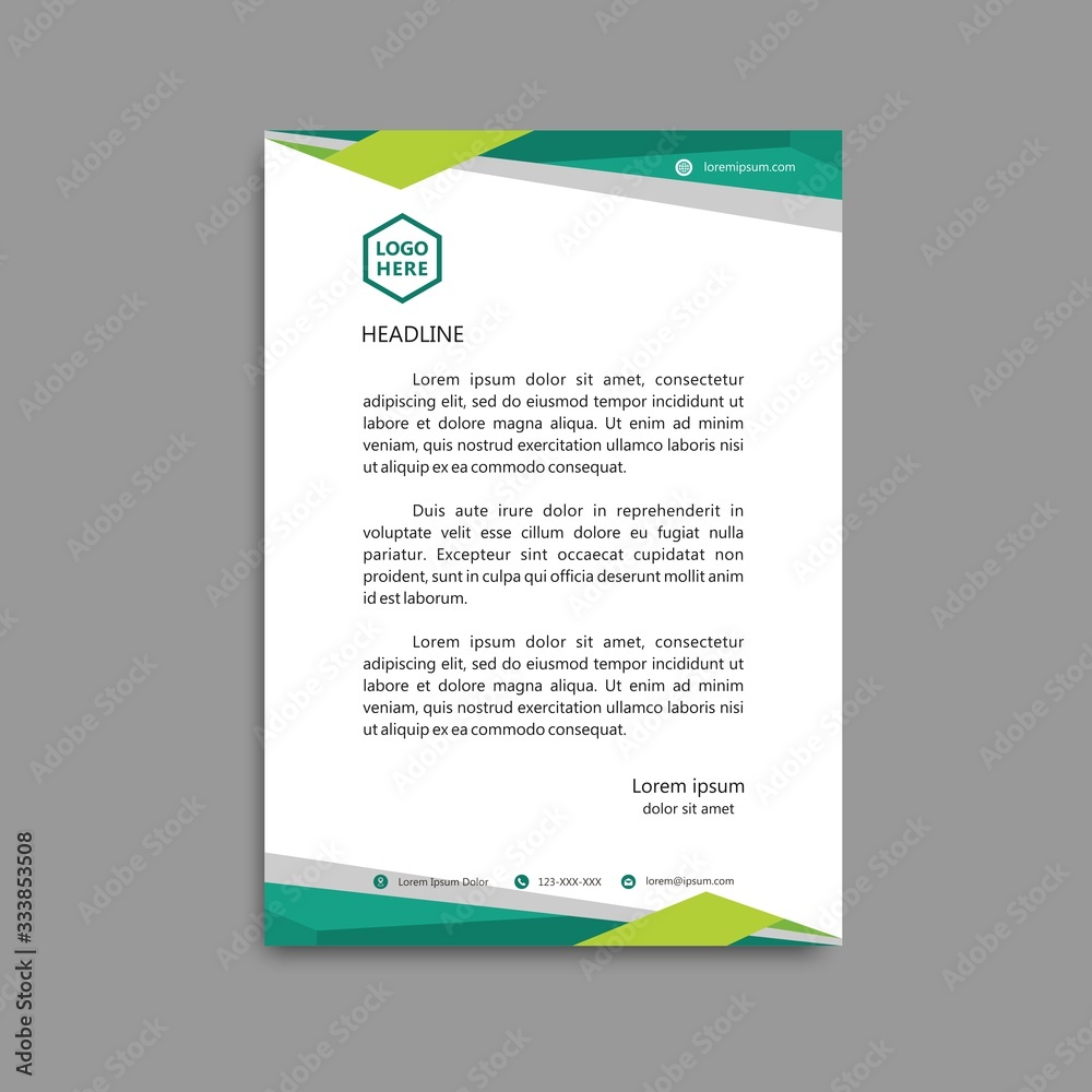 green artistic letterhead template design.