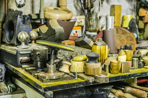 Turners stuffTurners stuff and essy metals in the old garage.