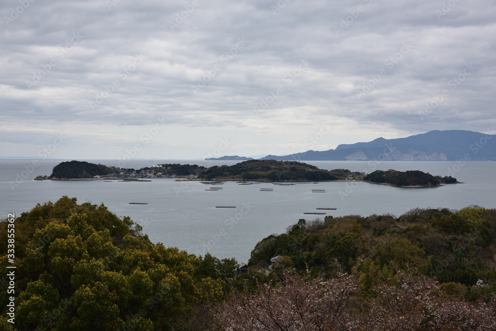 日本の岡山県備前市の美しい島々