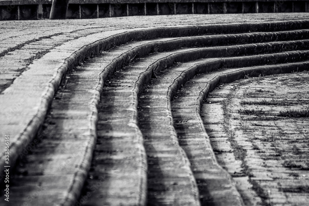 Curved stairs in the walkway in Sremska Mitrovica. Curved stairs in the walkway in Sremska Mitrovica.