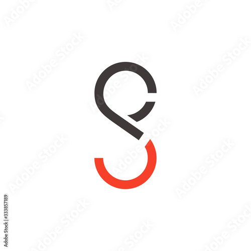 letter ps motion line abstract geometric logo vector
