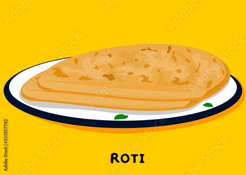 Chapati indian Roti or Bread Vector
