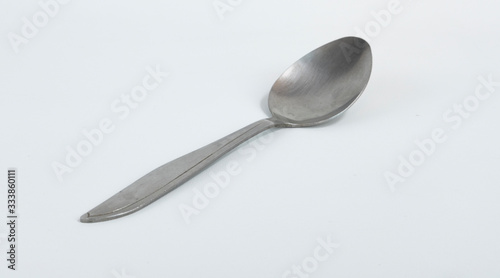 Metal Stainless Spoon isolated on white background