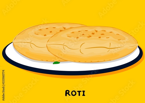 Chapati indian Roti or Bread Vector