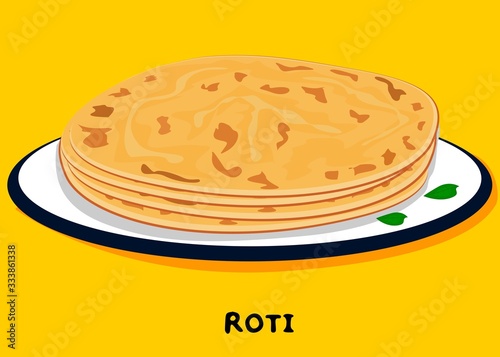 Chapati indian Roti or Bread Vector