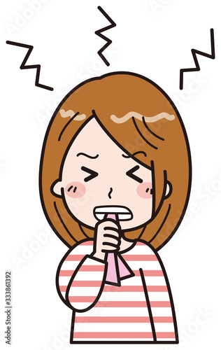女性　いらいら　イラスト