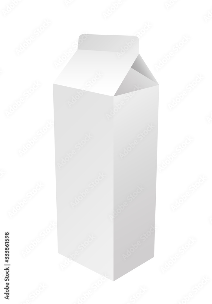 Milk or juice carton package isolated on a background. Clean empty carton one liter for new design. White pack vector illustration. Realistic template. Milk or juice carton package isolated on a background. Clean empty carton one liter for new design. White pack vector illustration. Realistic template.