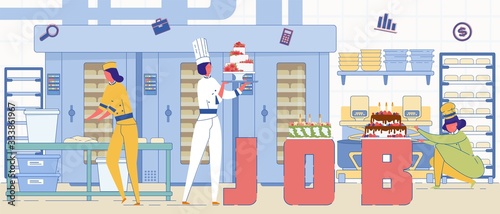 Professional Bakery Workers Word Concept Banner