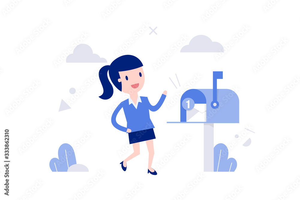 Businessman Taking Letter From Mailbox. Businessman Taking Letter From Mailbox.