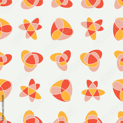 Abstract geometric seamless pattern with elliptical shapes