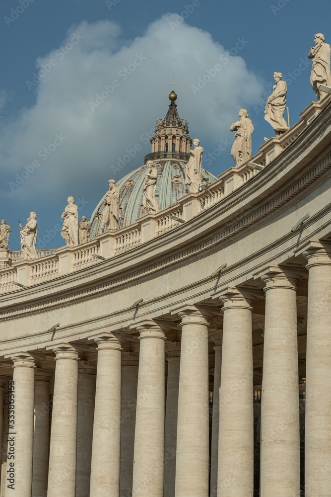 Famous colonnade of St. Peter's Basilica in Vatican Famous colonnade of St. Peter's Basilica in Vatican
