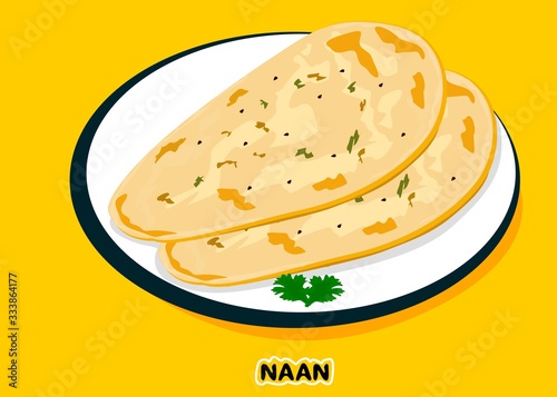 Naan Roti indian Roti or Bread Vector