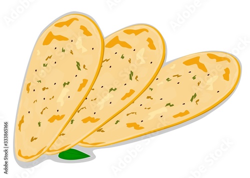 Naan Roti indian Roti or Bread Vector