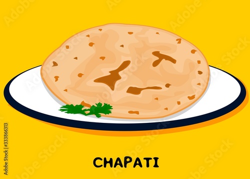 Chapati indian Roti or Bread Vector